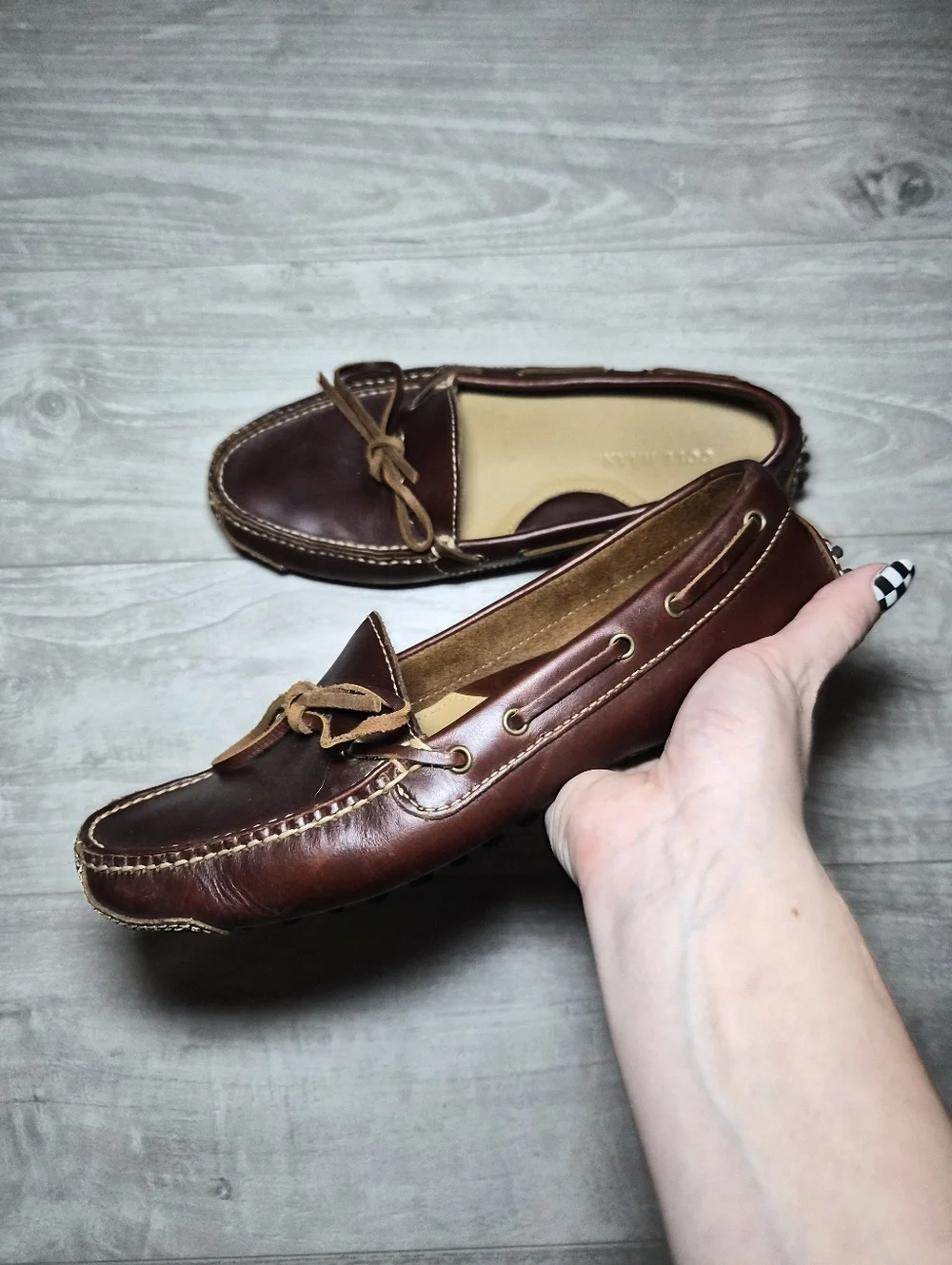 Classic Brown Leather Men’s Driving Moccasins Shoes